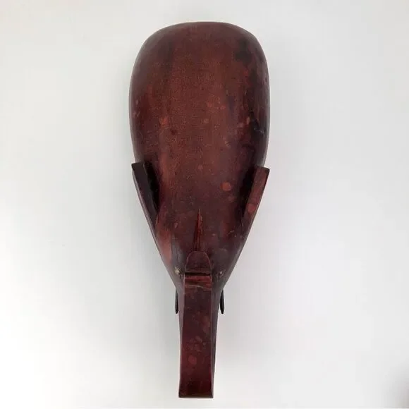 Vintage 1950's Opium Den Pillow: Hand-Carved 16 Chinese Wood Elephant Pillow
